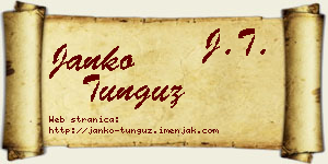 Janko Tunguz vizit kartica